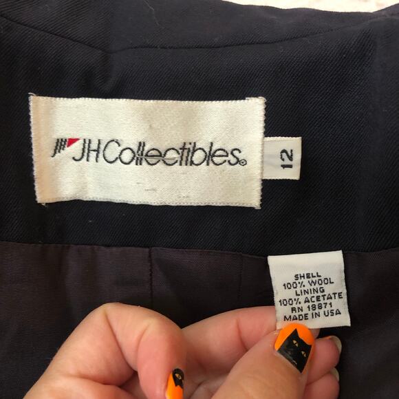 VTG JH Collectibles Wool Blazer Navy Double Breasted 12 M/L Union USA Preppy - Picture 9 of 14